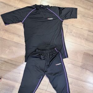 X Body EMS XL Black and Purple Athletic Set